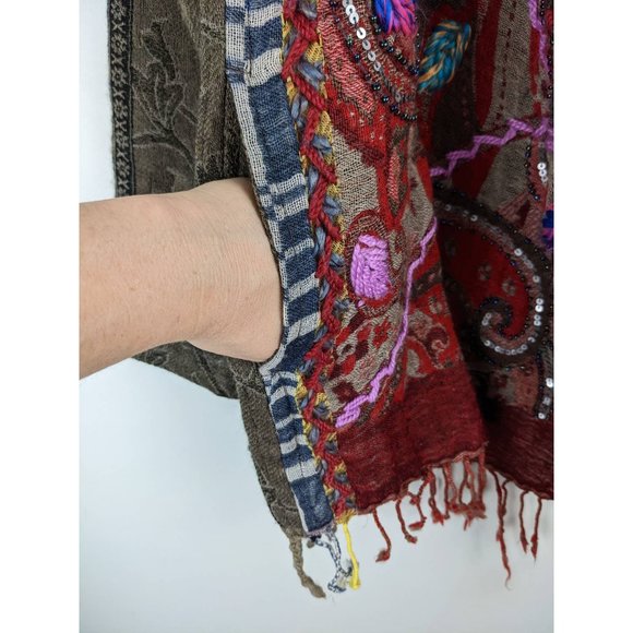 Soft Surroundings Juliette Fringe Wool Cardigan 3X - Picture 6 of 13